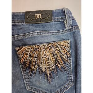 Miss Me Bootcut Jeans Women’s 28 x 34 Embellished Pocket Stretch Denim